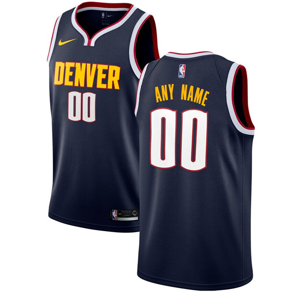 Men's Denver Nuggets Active Player Navy Custom Stitched NBA Jersey